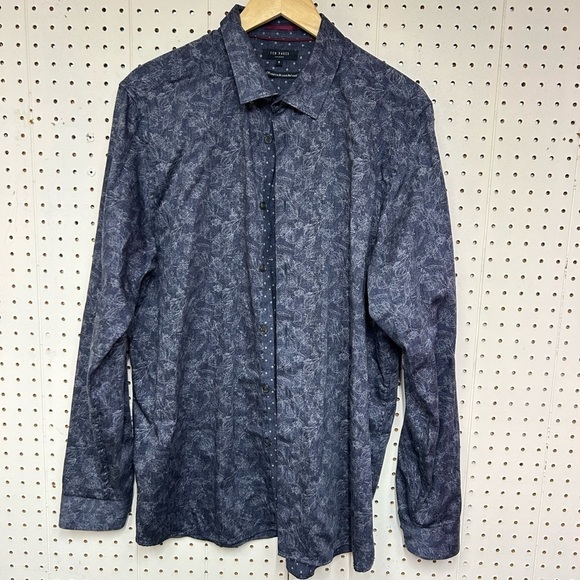 Ted Baker Long Sleeve Floral Print Button Up Shirt - Picture 1 of 5